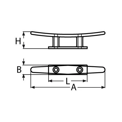 Edelstahl-Klampe Flach - Länge 125mm, Lochabstand 30mm 4 Edelstahl-Klampe Flach - Länge 125mm, Lochabstand 30mm – Bild 2