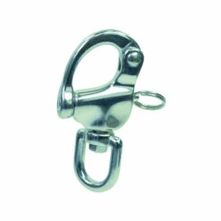 Edelstahl-Schnappschäkel Mit Wirbelauge - Länge 87mm