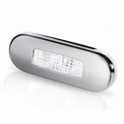 Hella Marine Serie 9680 LED Stufenleuchte - Lichtfarbe Weiß, Gehäuse Edelstahl Poliert
