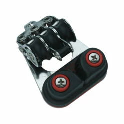 HS Sprenger Micro XS Großschotblock 6mm - Dreischeibig Mit Festem Bügel, Hundsfott Und Klemme