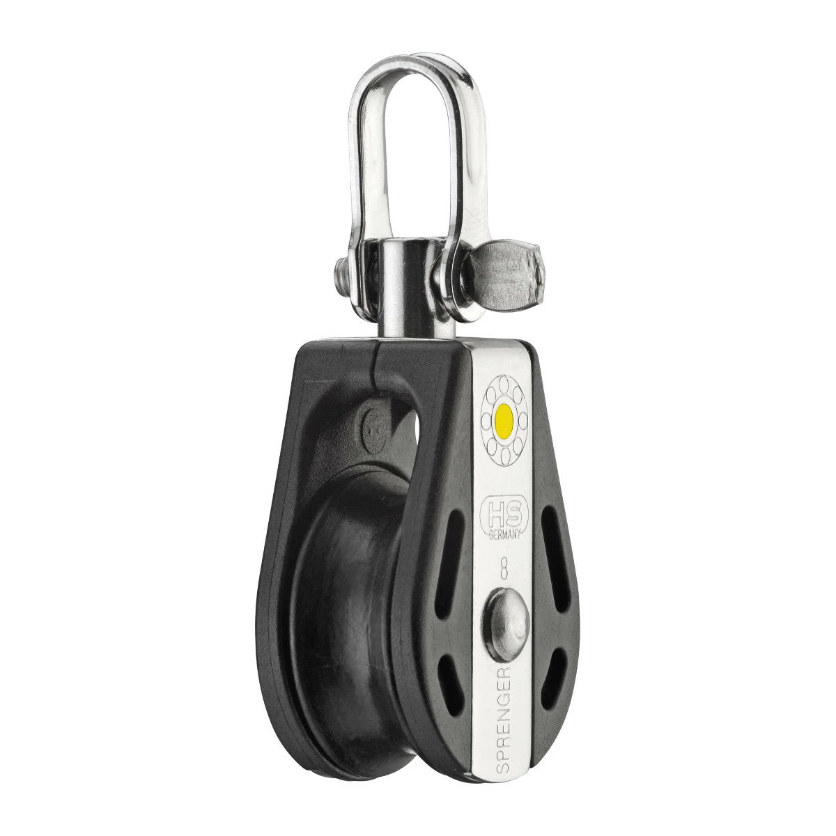 HS Sprenger S-Blockserie 8mm Block Mit Gleitlager - Einscheibig Mit Wirbelschäkel 3 HS Sprenger S-Blockserie 8mm Block Mit Gleitlager - Einscheibig Mit Wirbelschäkel