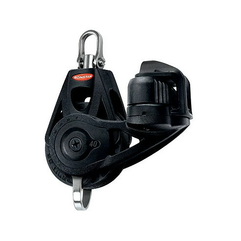 Ronstan Orbit Block Serie 40 BB - Einscheibig Mit Wirbelschäkel, Hundsfott Und Klemme 2 Ronstan Orbit Block Serie 40 BB - Einscheibig Mit Wirbelschäkel, Hundsfott Und Klemme