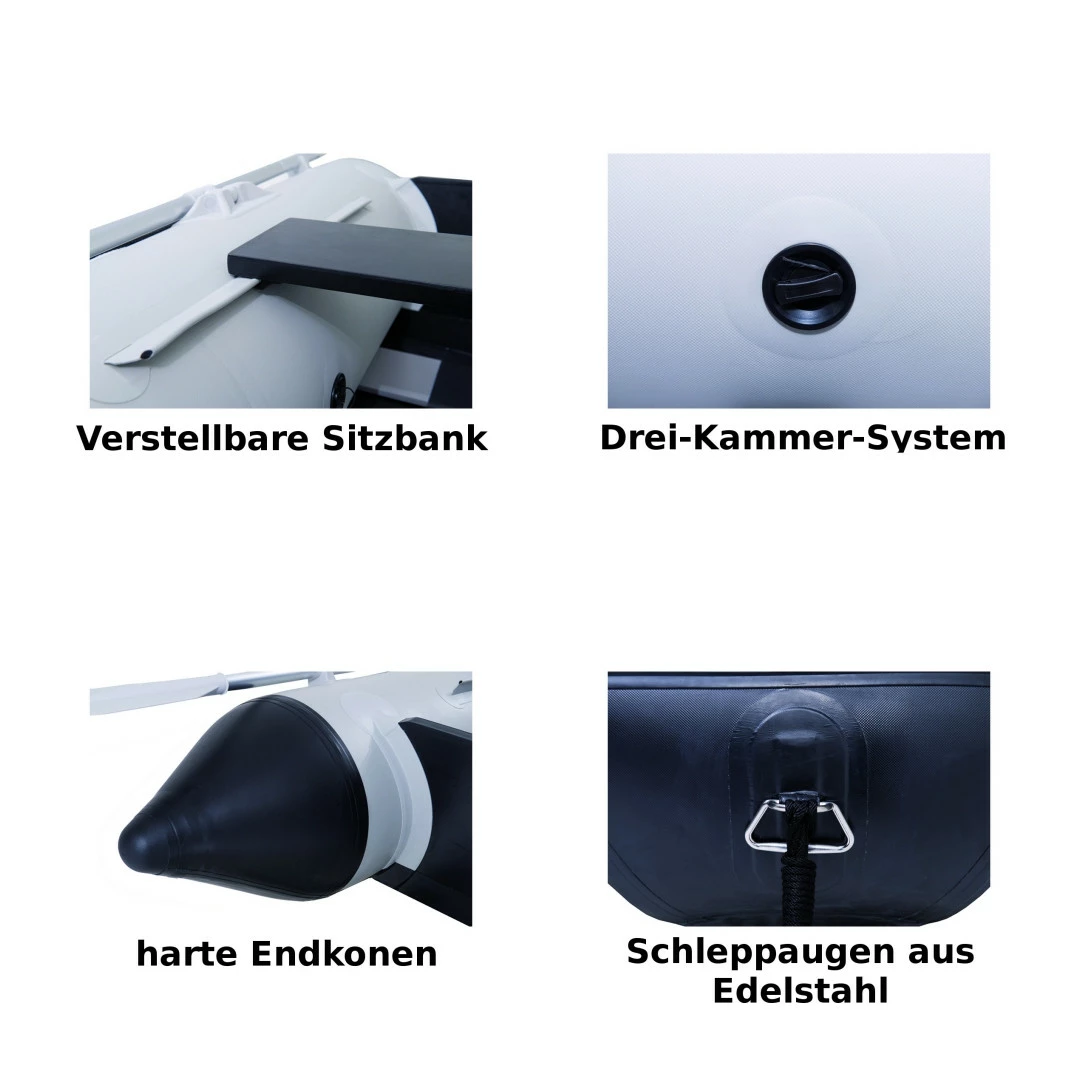 Talamex Aqualine QLX270 Schlauchboot Mit Aluminiumboden, Länge 2,70m, Grau 9 Talamex Aqualine QLX270 Schlauchboot Mit Aluminiumboden, Länge 2,70m, Grau – Bild 7