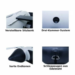 Talamex Aqualine QLA300 Schlauchboot Mit Luftboden, Länge 3,00m, Grau -RONSTAN Verkäufe talamex aqualine qls200 230 250 schlauchboot mit luft alu boden l nge 2 00 2 50m grau 11 5583 1080x1080 8